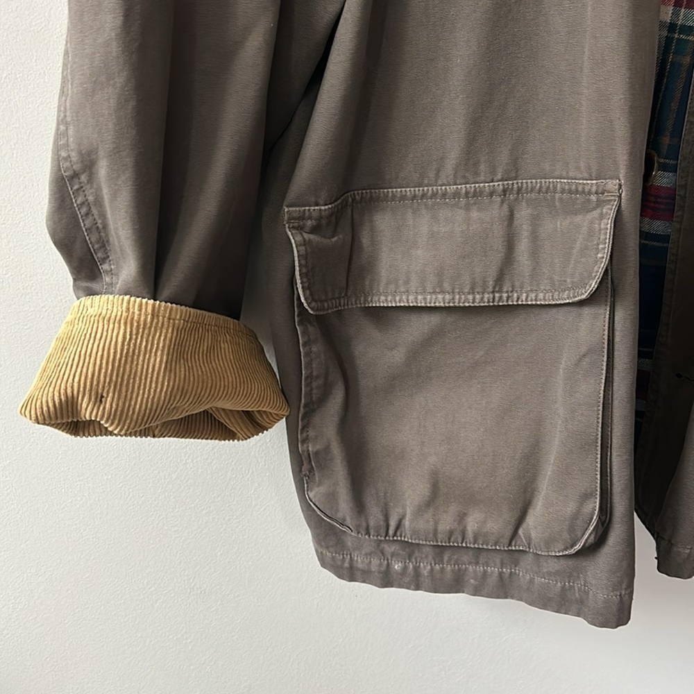 Vintage Woodlake Barn Coat Chore Jacket Size XL Brown Cotton Tan Corduroy - Picture 3 of 10